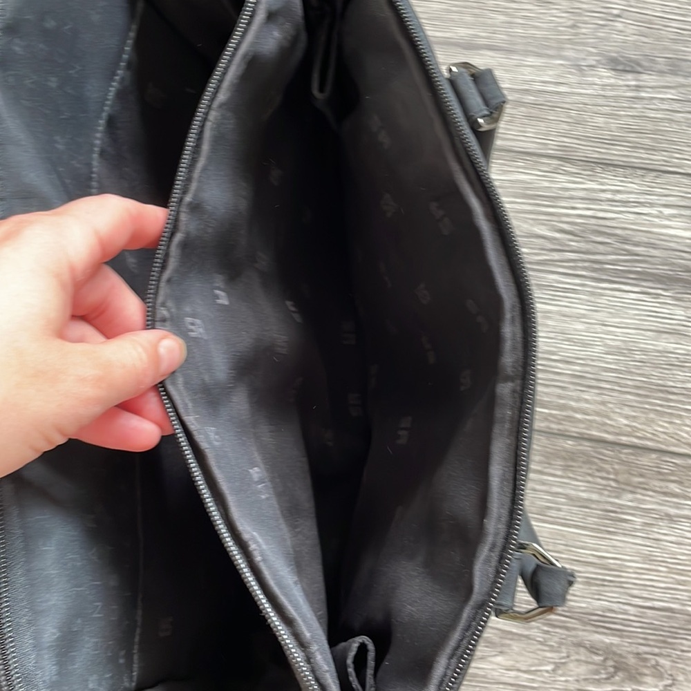 Sonia Rykiel | Monogram Spellout 3 Pocket Computer Tablet Top Handle Nylon Bag - Picture 11 of 12